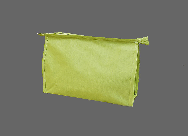 BLS Cosmetic Bag. Solid Hot Green Color. All Lined.Zipper